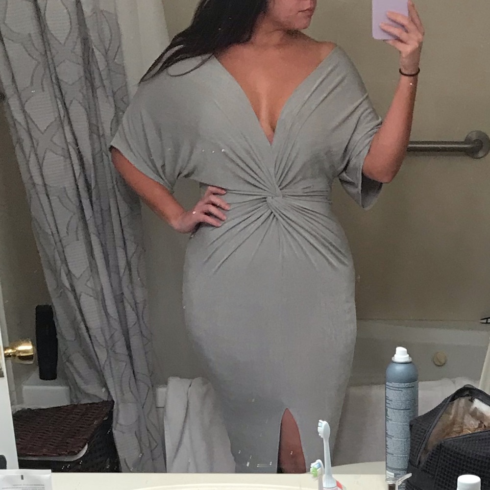 Knot front midi dress